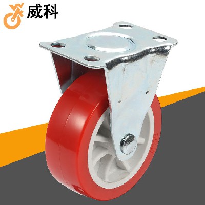 滚轮配件3寸红色PVC固定轻型耐磨脚轮附助轮自动售水器轮批发