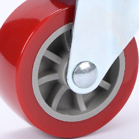 聚氨酯万向轮铁芯PU轮2.5寸脚轮工业承重拖车推车轮子冰箱小轮