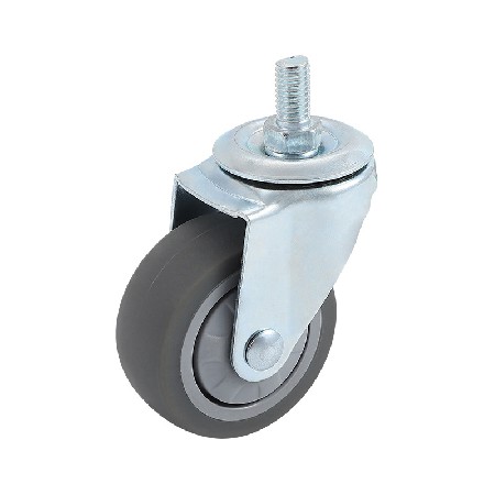 2寸轻型单轴TPR脚轮 耐磨定向万向轮拖车轮手拉车餐车橡胶轮