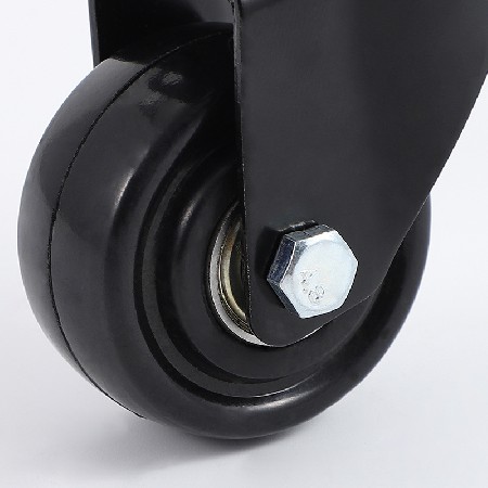 批发工业脚轮1.5寸2寸黑色平底万向轮家具轻型橡胶轮厂家