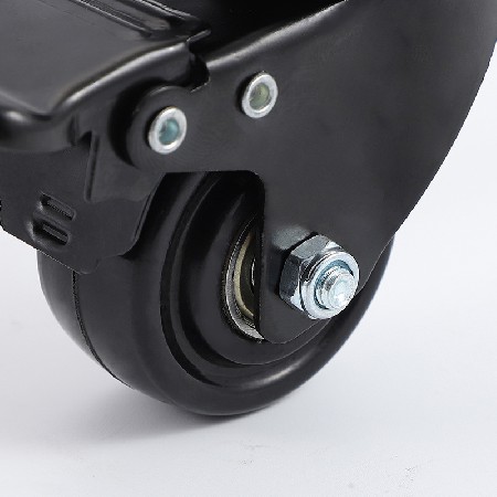 批发工业脚轮2寸黑色平底双刹橡胶万向轮家具轻型橡胶轮静音轮