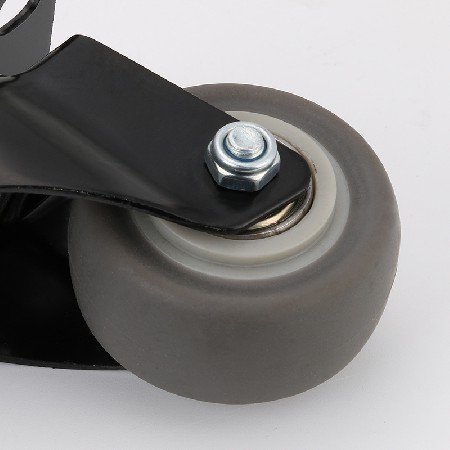 万向轮批发2寸金钻TPR平底活动脚轮黑色橡胶轮轻型脚轮推车小轮