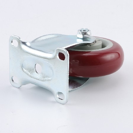 枣红色中型PVC轮防缠绕静音冷柜展示柜固定脚轮定向双轴脚轮